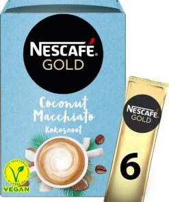 Nescafé Gold Coconut Macchiato Oploskoffie - 6 Doosjes à 6 Zakjes -Voedsel Serie Winkel 1005x1200