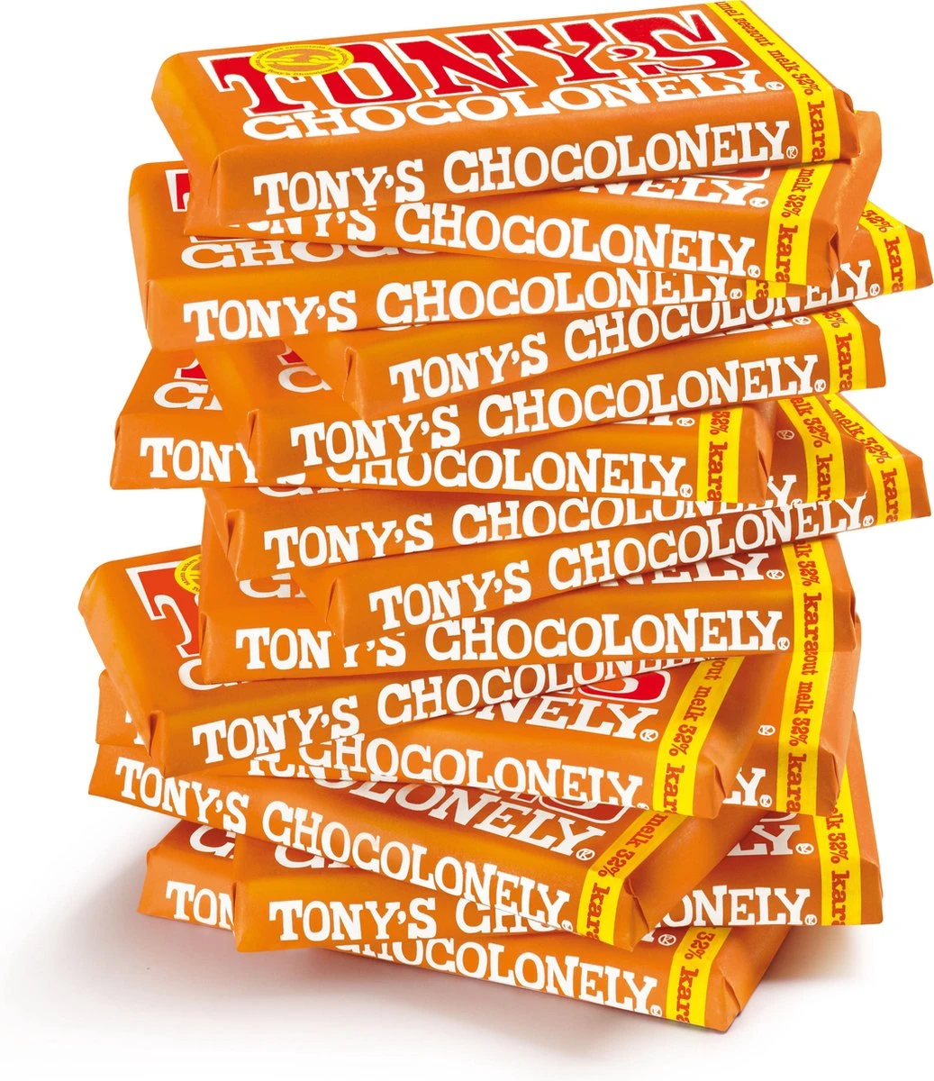 Tony's Chocolonely Chocolade Reep Melk Karamel Zeezout - 15 X 180 Gram 1 Tony's Chocolonely Chocolade Reep Melk Karamel Zeezout - 15 X 180 Gram