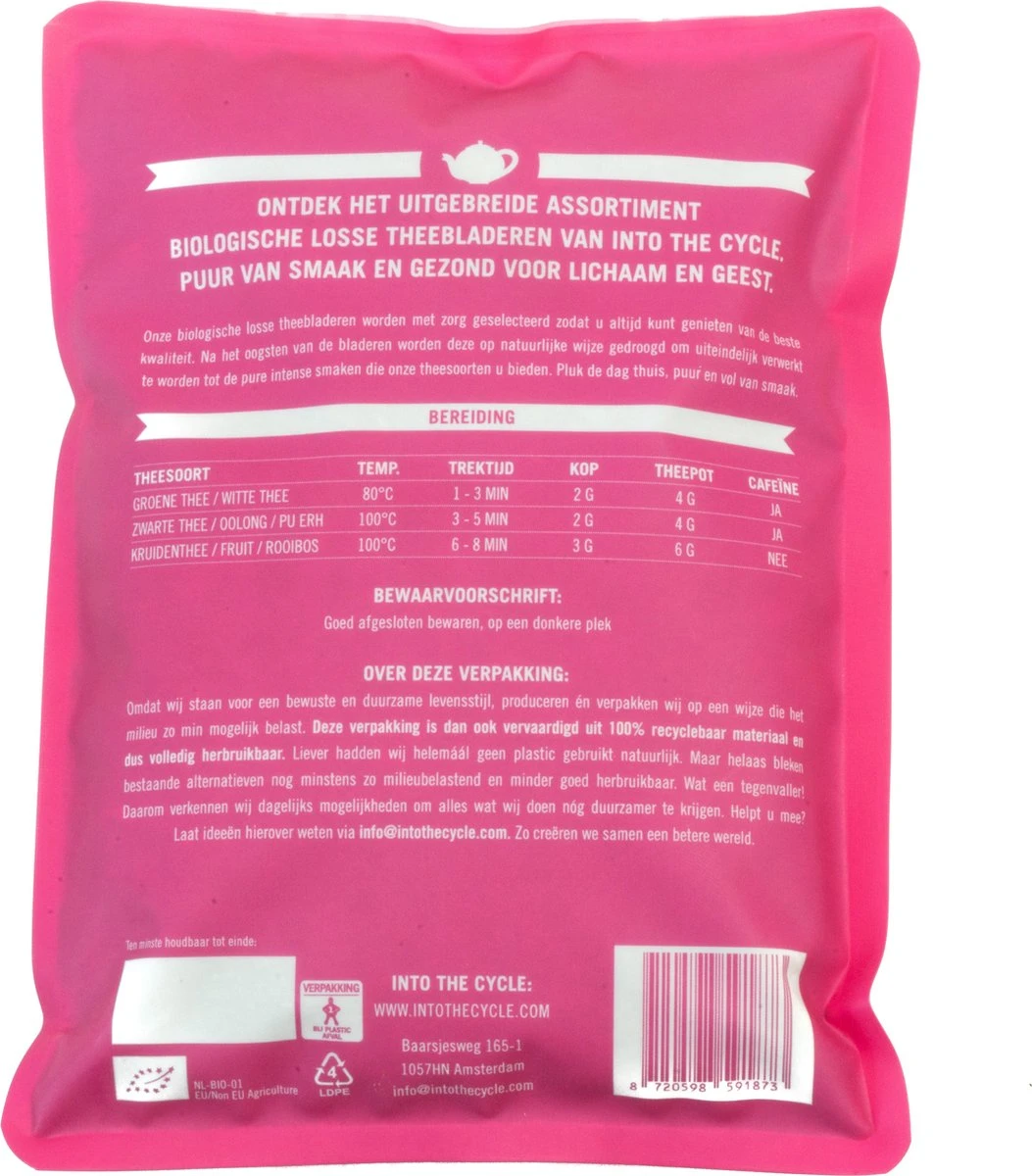 Into The Cycle Kruidenthee - Brandnetel Thee Biologisch - Losse Thee - 50 Gram Zak 2 Into The Cycle Kruidenthee - Brandnetel Thee Biologisch - Losse Thee - 50 Gram Zak - Afbeelding 2