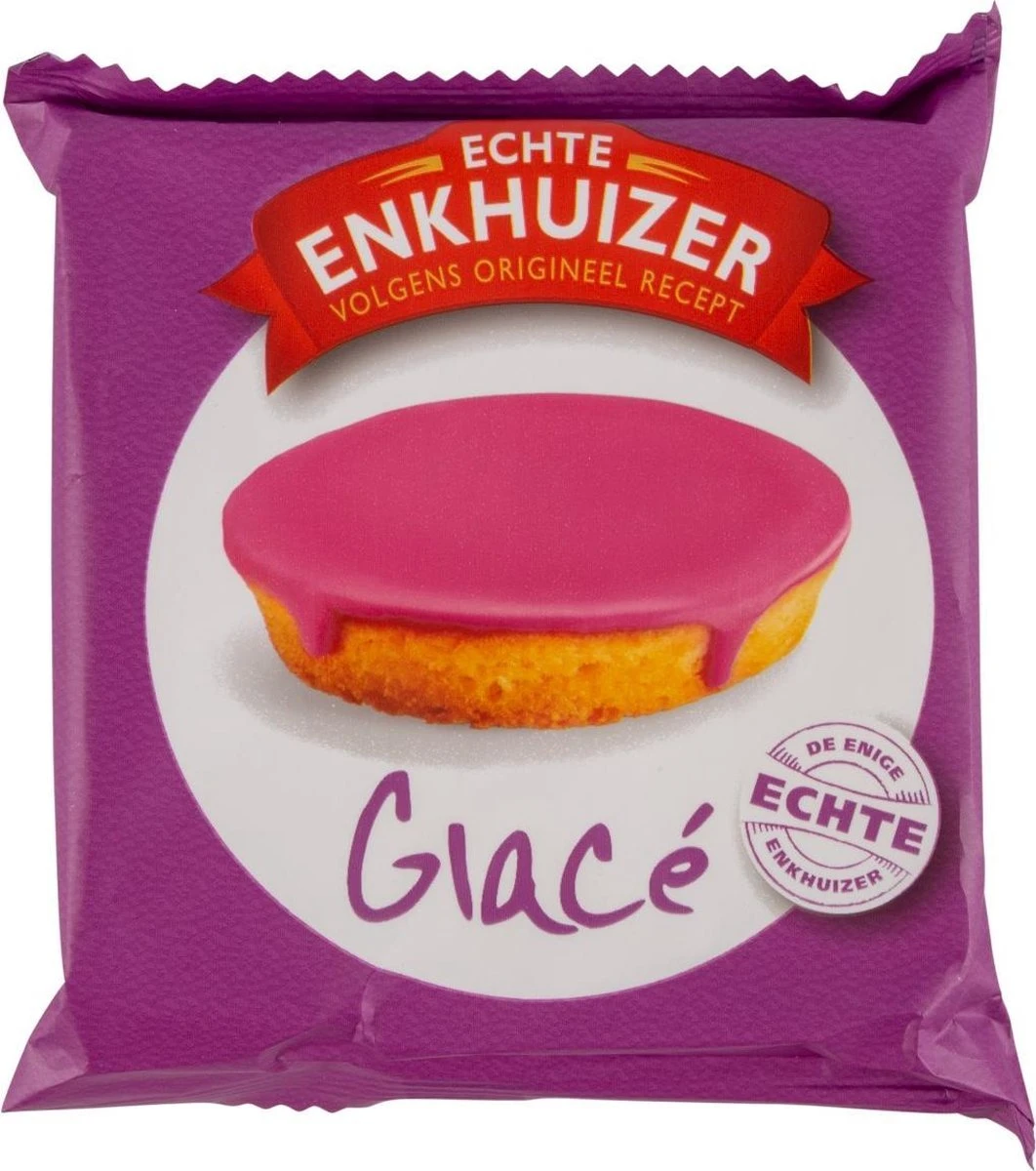 Echte Enkhuizer - Glace Roze Koeken - 18 X 55 Gram 2 Echte Enkhuizer - Glace Roze Koeken - 18 X 55 Gram - Afbeelding 2