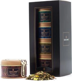 Soolong Wereld Nr6 Giftset 4 Wereldtheen - Japanse Yuzu Kruidenblend - Rooibos Vanille - Malawi Oolong - Witte Thee Met Mango - Ideaal Als Relatiegeschenk Of Proeverij - Assortiment 4stuks -Voedsel Serie Winkel 1063x1200