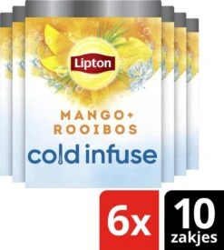 Lipton Cold Infuse Rooibos & Mango, Smaak Voor Koud Water Zonder Suiker En Calorieën - 6 X 10 Zakjes - NL-BIO-01 10 Lipton Cold Infuse Rooibos & Mango, Smaak Voor Koud Water Zonder Suiker En Calorieën - 6 X 10 Zakjes - NL-BIO-01 -Voedsel Serie Winkel 1077x1200 2
