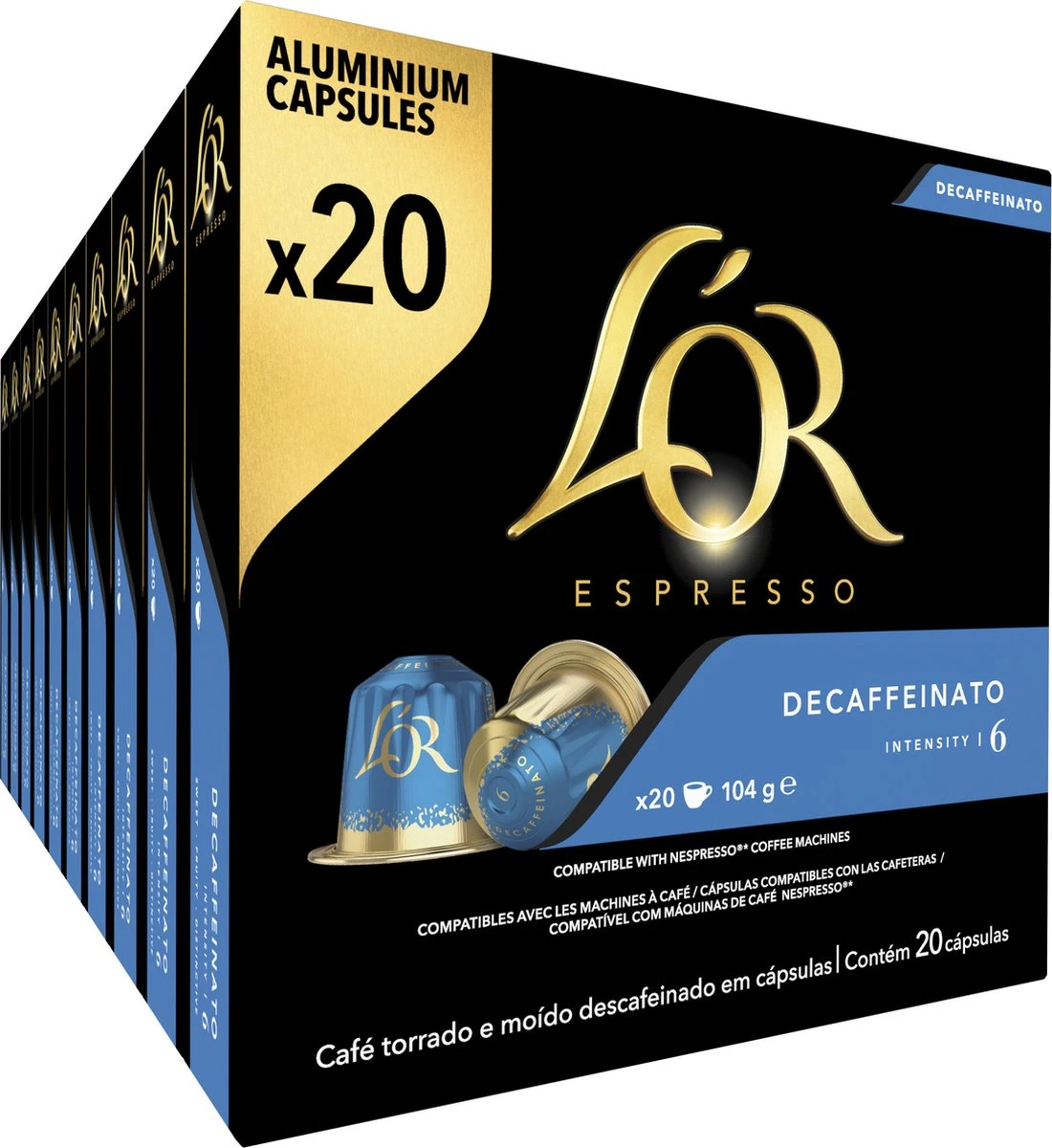 L'OR Espresso Decaffeinato (6) - 10 X 20 Koffiecups 1 L'OR Espresso Decaffeinato (6) - 10 X 20 Koffiecups