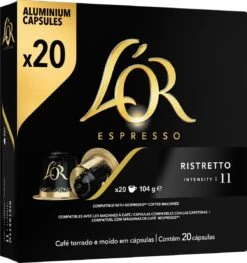 L'OR Espresso Ristretto Koffiecups - Intensiteit 11/12 - 10 X 20 Capsules -Voedsel Serie Winkel 1129x1200