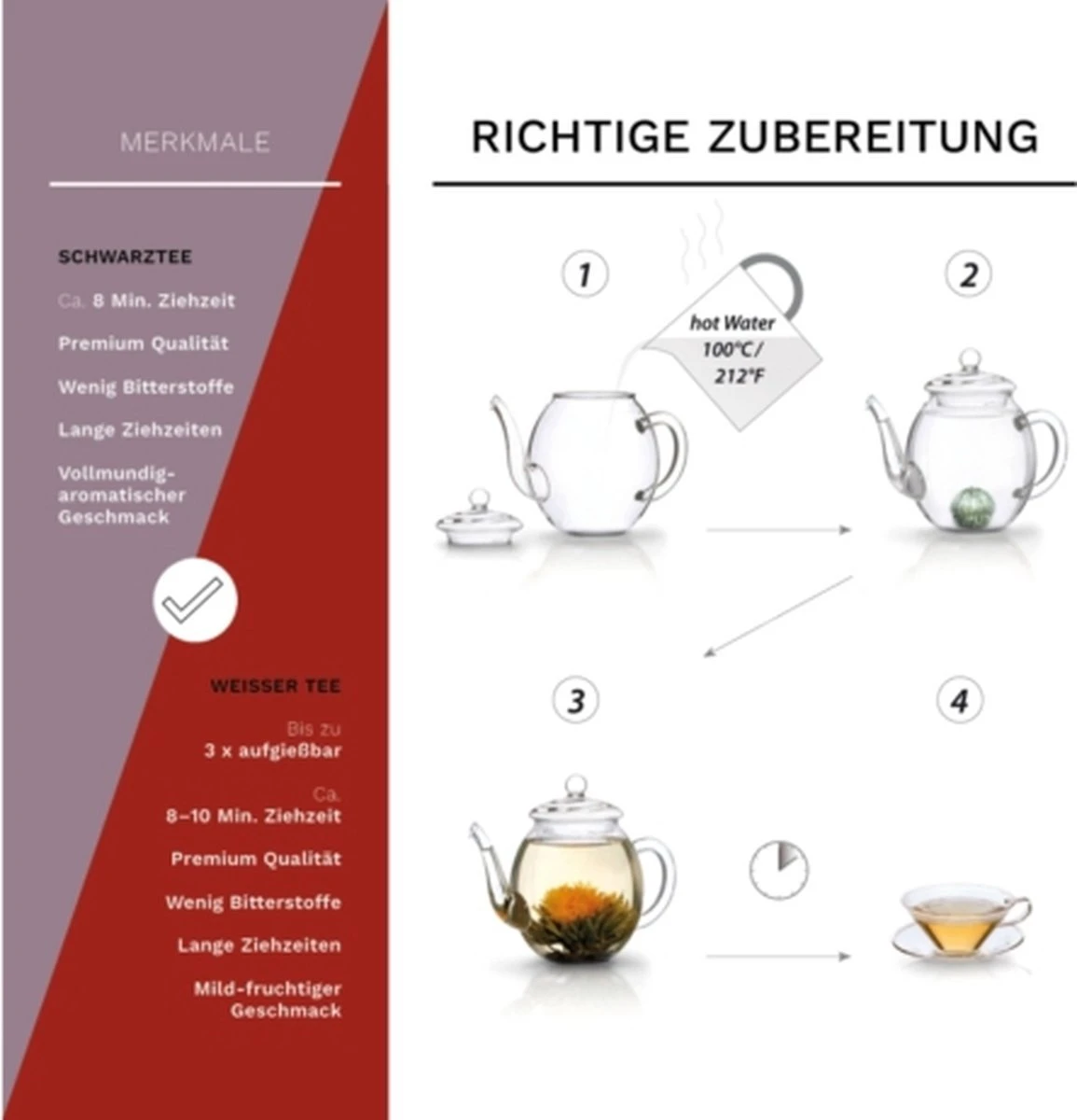 Creano Theebloemen Geschenkset Kadoverpakking Theebloemen En Glazen Theekan - Witte Theebloemen En Zwarte Theebloemen (6 Stuks) 4 Creano Theebloemen Geschenkset Kadoverpakking Theebloemen En Glazen Theekan - Witte Theebloemen En Zwarte Theebloemen (6 Stuks) - Afbeelding 4