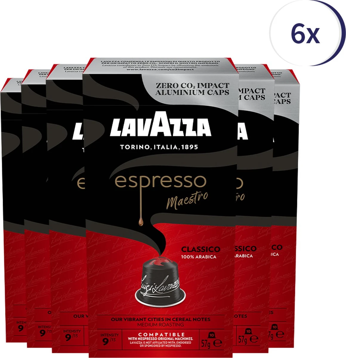 Lavazza Espresso Classico Nespresso Compatibel Capsules - 10 Stuks X6 1 Lavazza Espresso Classico Nespresso Compatibel Capsules - 10 Stuks X6