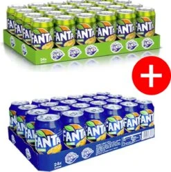 Fanta Exotic Blik 24x330 Ml & Fanta Lemon & Elderflower 24x330 Ml Mix Tray 48x330 Ml