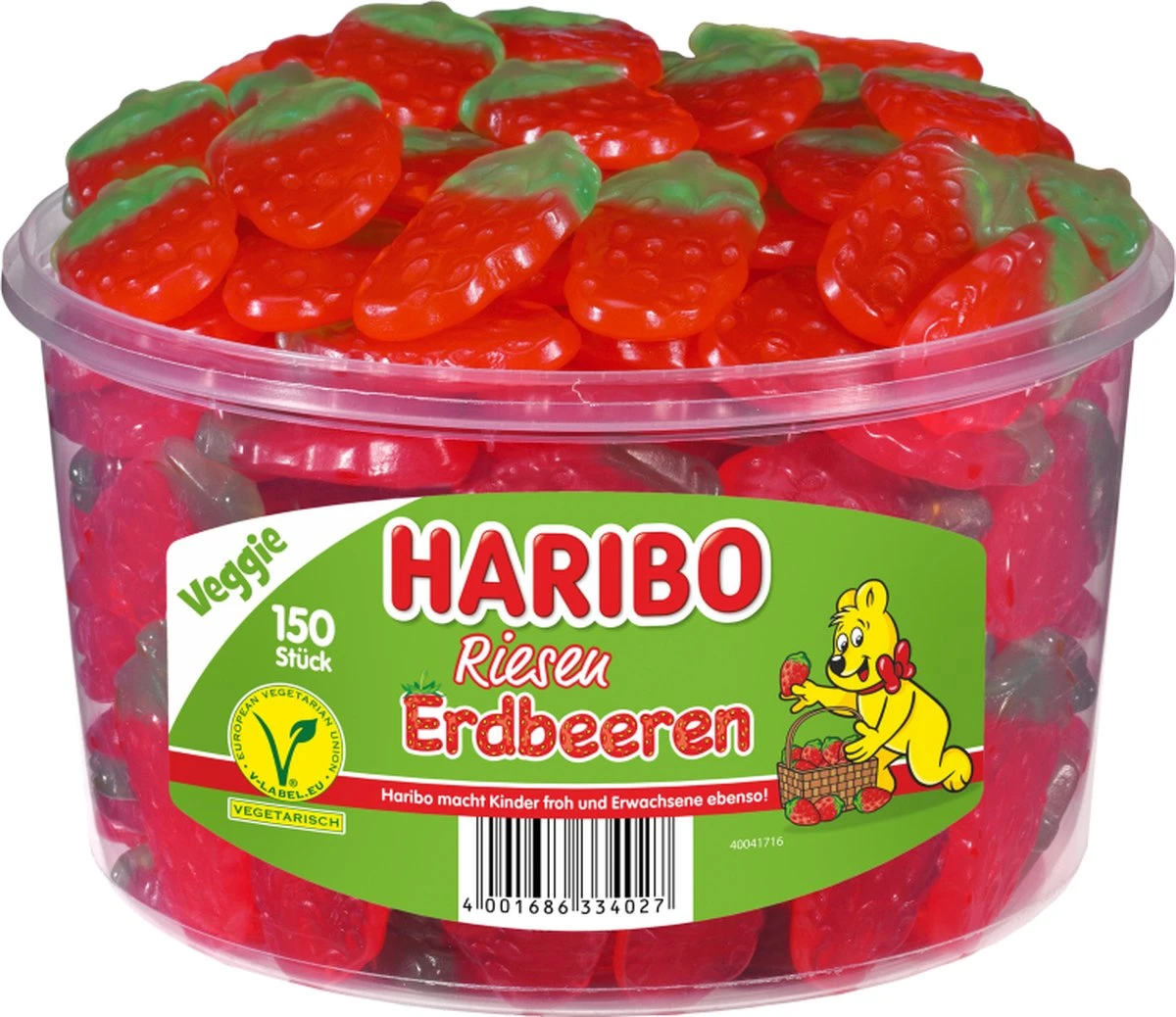 Haribo Aardbeien Snoep - 150 Stuks - 1350g 1 Haribo Aardbeien Snoep - 150 Stuks - 1350g