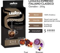 Lavazza Espresso Italiano Classico Gemalen / Filterkoffie - 8 X 250 Gram -Voedsel Serie Winkel 1200x1053