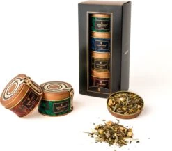 Soolong Wereld Nr6 Giftset 4 Wereldtheen - Japanse Yuzu Kruidenblend - Rooibos Vanille - Malawi Oolong - Witte Thee Met Mango - Ideaal Als Relatiegeschenk Of Proeverij - Assortiment 4stuks