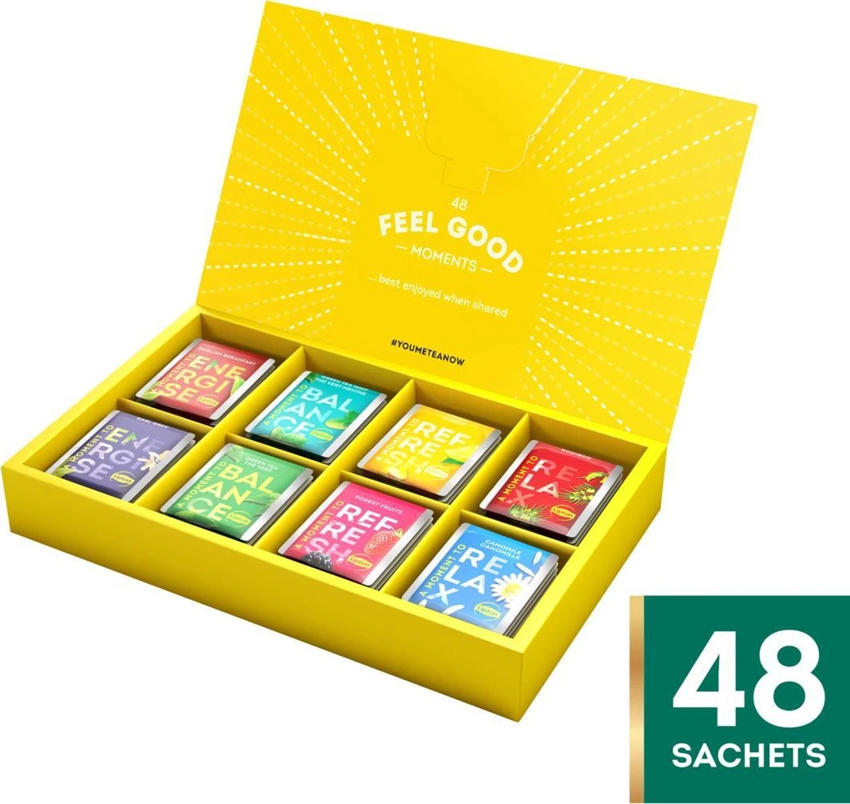 Lipton Thee Wellness Selection Geschenkdoos, Het Perfecte Cadeau Voor Hem En Haar- 48 Zakjes - 1 Theedoos 1 Lipton Thee Wellness Selection Geschenkdoos, Het Perfecte Cadeau Voor Hem En Haar- 48 Zakjes - 1 Theedoos