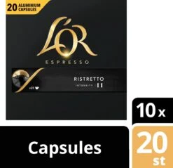 L'OR Espresso Ristretto Koffiecups - Intensiteit 11/12 - 10 X 20 Capsules -Voedsel Serie Winkel 1200x1160 1