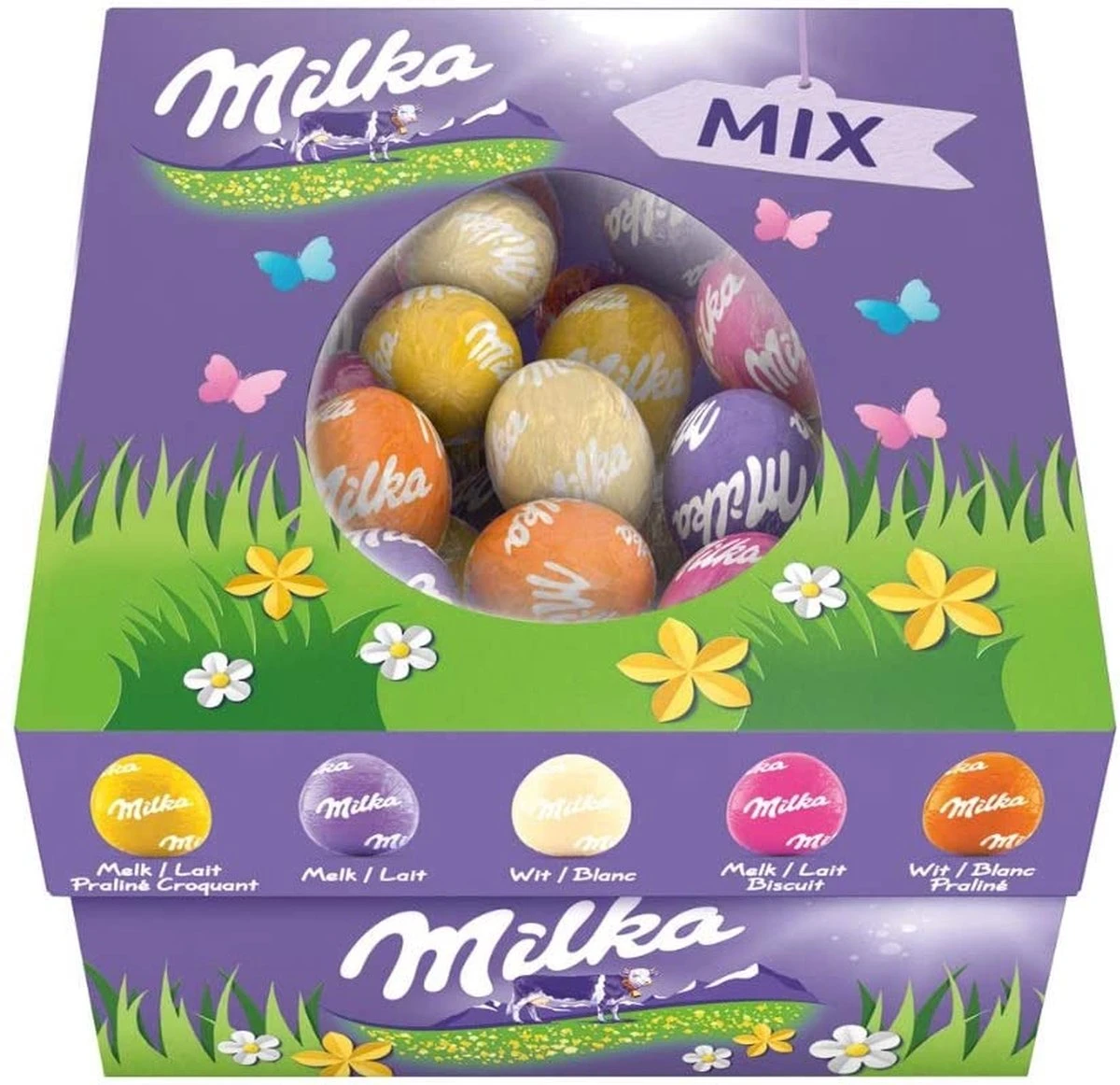 Milka Paaseitjes Mix - 5 Verschillende Smaken - 450 Gram 1 Milka Paaseitjes Mix - 5 Verschillende Smaken - 450 Gram