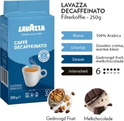 Lavazza Caffe Decaffeinato Filterkoffie - 250 Gram X8 -Voedsel Serie Winkel 1200x1177