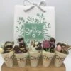 Cho-lala Paaschocolade , Set Van 5 Puntzakjes Hallo Lente | Chocolade Cadeau Pasen Lente | Totaal 300 Gram Chocolade