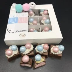 Cho-lala Gender Reveal Bonbons Meisje | Chocoladecadeau Gender Reveal | Babyshower | Boy Or Girl, Let's Find Out | 9 Stuks Met Roze Vulling -Voedsel Serie Winkel 1200x1200 409