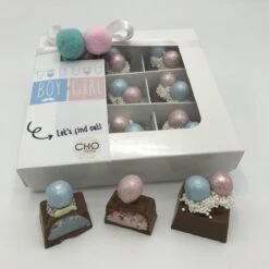 Cho-lala Gender Reveal Bonbons Meisje | Chocoladecadeau Gender Reveal | Babyshower | Boy Or Girl, Let's Find Out | 9 Stuks Met Roze Vulling -Voedsel Serie Winkel 1200x1200 410