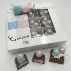 Cho-lala Gender Reveal Bonbons Meisje | Chocoladecadeau Gender Reveal | Babyshower | Boy Or Girl, Let's Find Out | 9 Stuks Met Roze Vulling -Voedsel Serie Winkel 1200x1200 411