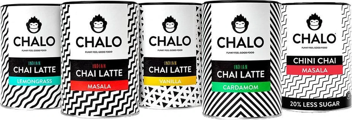 CHALO Chai Latte - Indian Chai Starterkit - Zwarte Assam Thee - 5 Smaken Heerlijke Indische Thee X 300GR 1 CHALO Chai Latte - Indian Chai Starterkit - Zwarte Assam Thee - 5 Smaken Heerlijke Indische Thee X 300GR