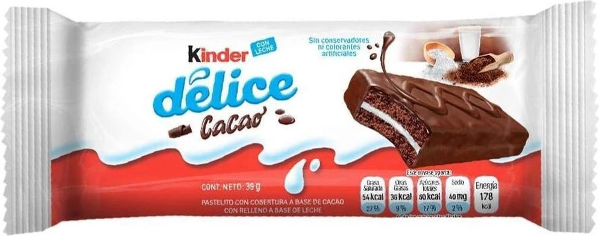 Kinder Chocolade - Kinder Delice - 20 Stuks - 39 Gram 1 Kinder Chocolade - Kinder Delice - 20 Stuks - 39 Gram