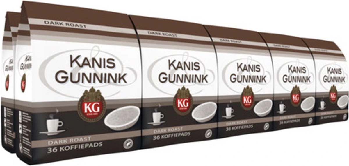 Kanis & Gunnink Dark Roast Koffiepads - 10 X 36 Pads 1 Kanis & Gunnink Dark Roast Koffiepads - 10 X 36 Pads