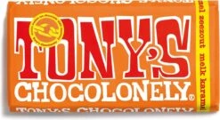 Tony's Chocolonely Chocolade Reep Melk Karamel Zeezout - 15 X 180 Gram 15 Tony's Chocolonely Chocolade Reep Melk Karamel Zeezout - 15 X 180 Gram -Voedsel Serie Winkel 1200x655 1