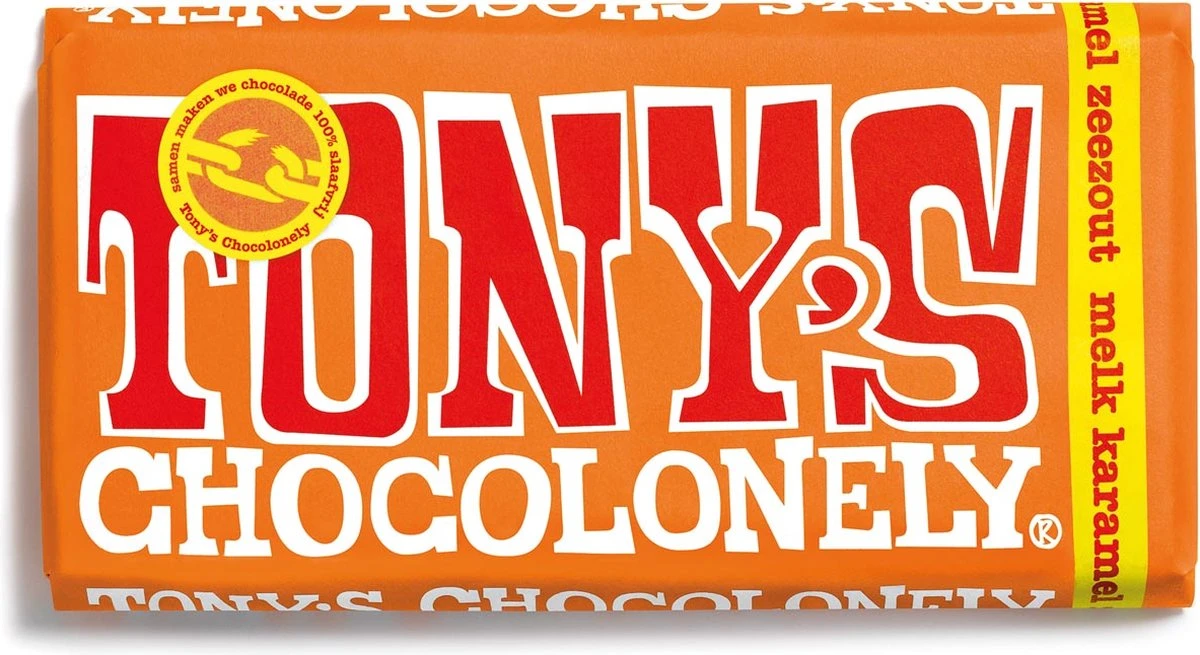 Tony's Chocolonely Chocolade Reep Melk Karamel Zeezout - 15 X 180 Gram 8 Tony's Chocolonely Chocolade Reep Melk Karamel Zeezout - 15 X 180 Gram - Afbeelding 8