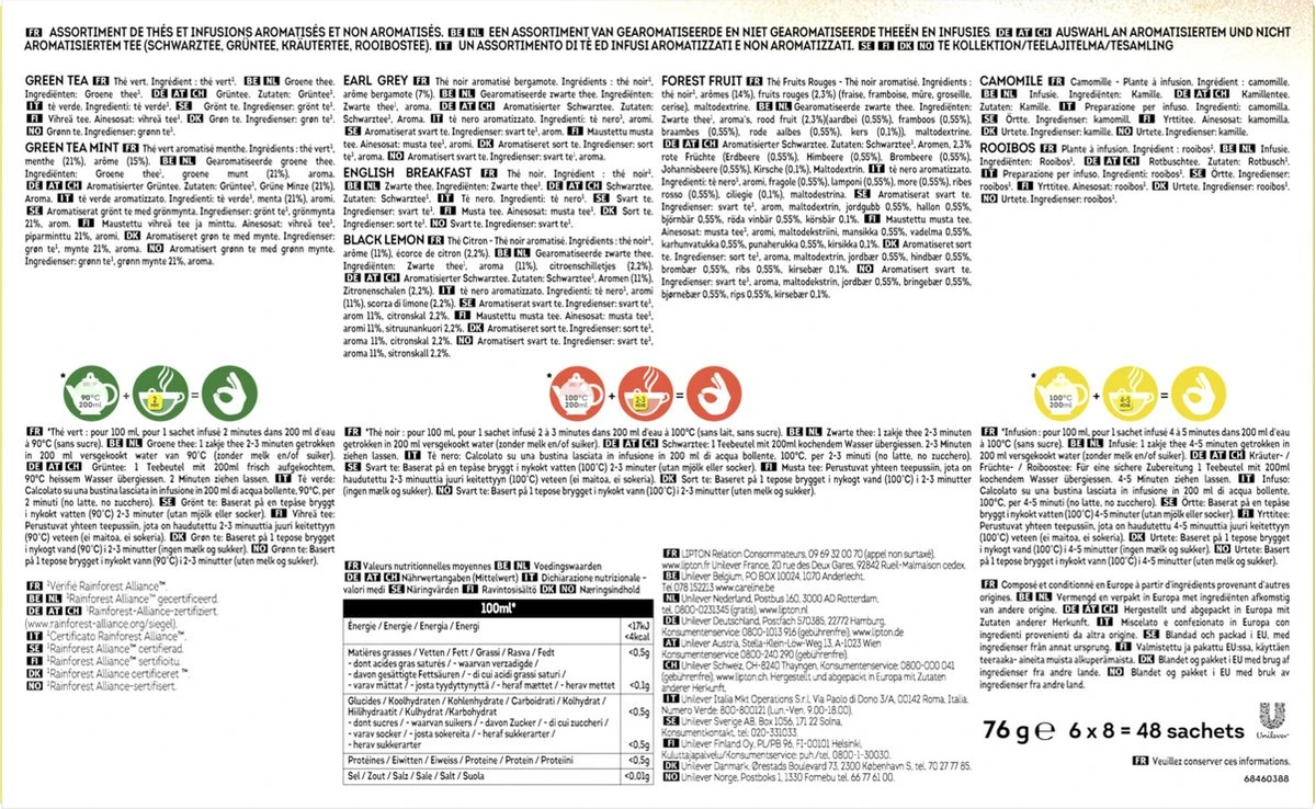 Lipton Thee Wellness Selection Geschenkdoos, Het Perfecte Cadeau Voor Hem En Haar- 48 Zakjes - 1 Theedoos 3 Lipton Thee Wellness Selection Geschenkdoos, Het Perfecte Cadeau Voor Hem En Haar- 48 Zakjes - 1 Theedoos - Afbeelding 3