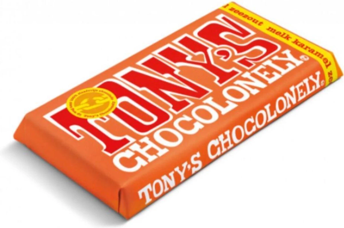 Tony's Chocolonely Chocolade Reep Melk Karamel Zeezout - 15 X 180 Gram 2 Tony's Chocolonely Chocolade Reep Melk Karamel Zeezout - 15 X 180 Gram - Afbeelding 2