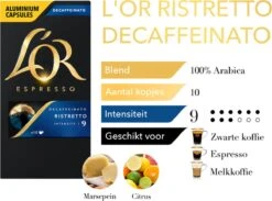 L'OR Espresso Ristretto Decaffeinato - Intensiteit 9/12 - 10 X 10 Capsules -Voedsel Serie Winkel 1200x889