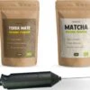 Cupplement | Thee Set 2 Delig | Yerba Mate 100 Gram & Matcha 90 Gram | Biologisch | Gratis Verzending, Opschuimer & Batterijen | Cadeau Pakket