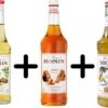 Monin Koffiesiroop VOORDEELPACK Vanille 25cl + Hazelnut 25cl + Caramel 25cl Set 3 Flessen