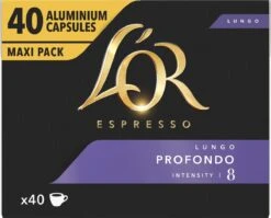 L'OR Lungo Profondo Koffiecups - Intensiteit 8/12 - 4 X 40 Capsules 18 L'OR Lungo Profondo Koffiecups - Intensiteit 8/12 - 4 X 40 Capsules -Voedsel Serie Winkel 1200x966