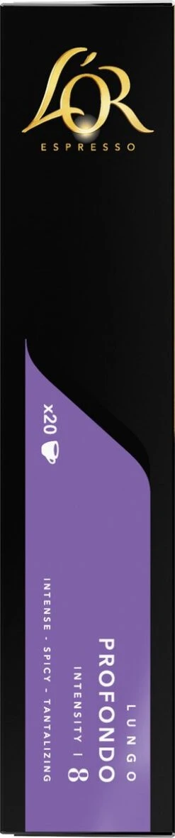 L'OR Lungo Profondo Koffiecups - Intensiteit 8/12 - 4 X 40 Capsules 12 L'OR Lungo Profondo Koffiecups - Intensiteit 8/12 - 4 X 40 Capsules -Voedsel Serie Winkel 251x1200