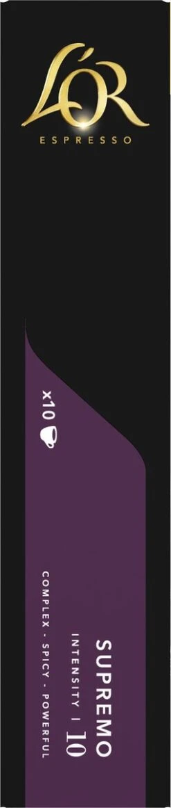L'OR Espresso Supremo Koffiecups - Intensiteit 10/12 - 10 X 10 Capsules -Voedsel Serie Winkel 255x1200