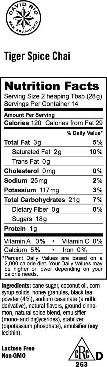 David Rio Chai Latte - Tiger Spice Mix - Originele Masala Chai 2 David Rio Chai Latte - Tiger Spice Mix - Originele Masala Chai - Afbeelding 2
