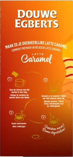 Douwe Egberts Verwenkoffie Latte Caramel Oploskoffie - 5 X 8 Zakjes -Voedsel Serie Winkel 559x1200