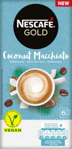 Nescafé Gold Coconut Macchiato Oploskoffie - 6 Doosjes à 6 Zakjes -Voedsel Serie Winkel 583x1200