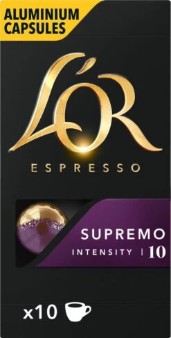 L'OR Espresso Supremo Koffiecups - Intensiteit 10/12 - 10 X 10 Capsules -Voedsel Serie Winkel 607x1200