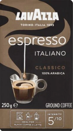 Lavazza Espresso Italiano Classico Gemalen / Filterkoffie - 8 X 250 Gram -Voedsel Serie Winkel 676x1200