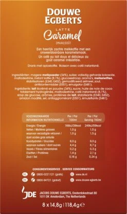 Douwe Egberts Verwenkoffie Latte Caramel Oploskoffie - 5 X 8 Zakjes -Voedsel Serie Winkel 713x1200 1