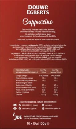 Douwe Egberts Verwenkoffie Cappuccino Oploskoffie - 5 X 10 Zakjes -Voedsel Serie Winkel 713x1200 3