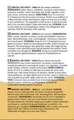 Fitcy | Koffiesiroop | Vanille | Barista Syrup | Zero | Vegan | Vetvrij | Suikervrij | Keto-vriendelijk | Koffie | Siroop | 1L -Voedsel Serie Winkel 739x1200