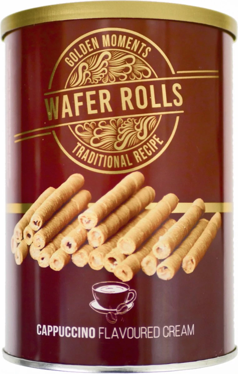 Wafer Rolls Gevuld Met Cappucino Creme 1 Wafer Rolls Gevuld Met Cappucino Creme
