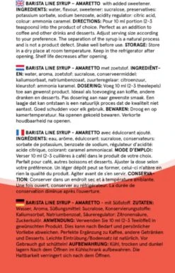 Fitcy | Koffiesiroop | Amaretto | Barista Syrup | Zero | Vegan | Vetvrij | Suikervrij | Keto-vriendelijk | Koffie | Siroop | MET DOSEERPOMP | 1L -Voedsel Serie Winkel 770x1200