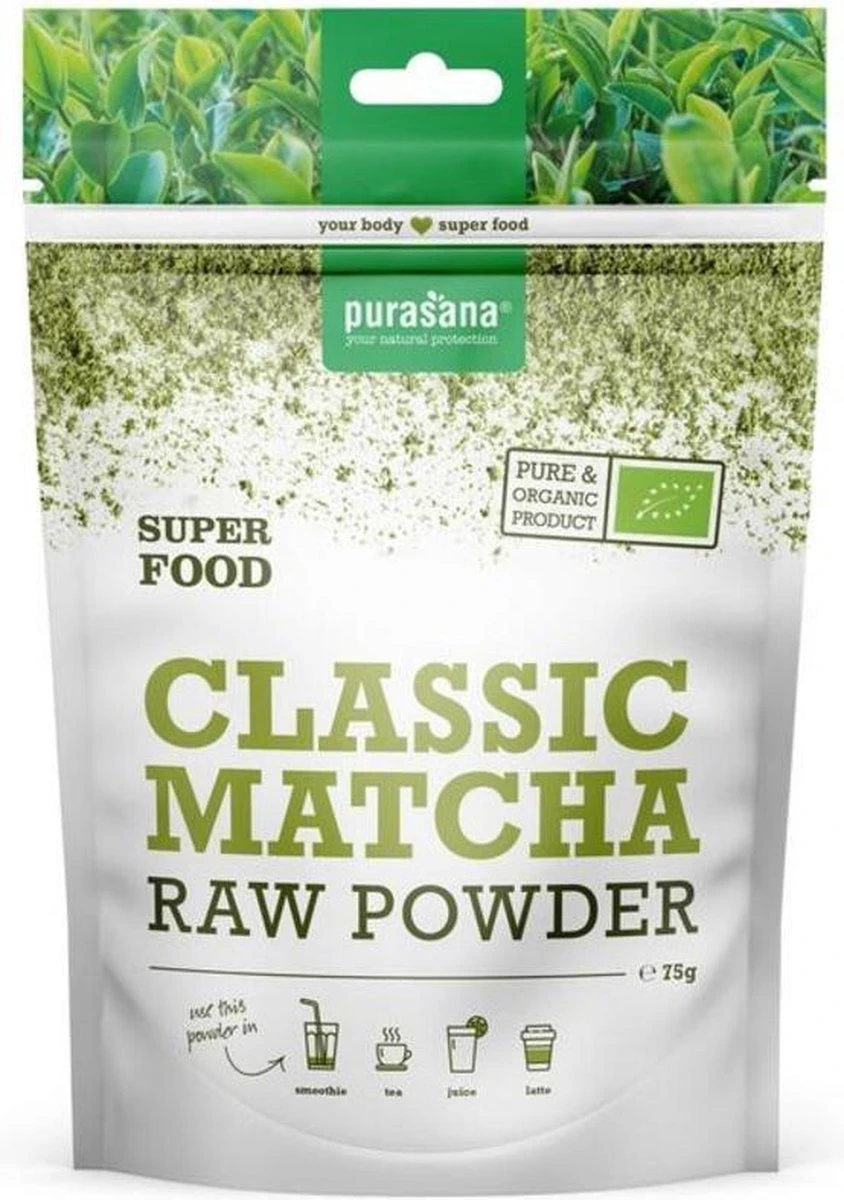 Purasana Matcha Classic Raw Powder 75 Gram 1 Purasana Matcha Classic Raw Powder 75 Gram