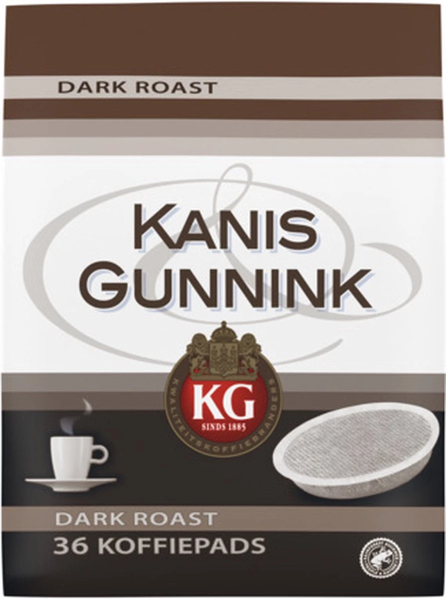 Kanis & Gunnink Dark Roast Koffiepads - 10 X 36 Pads 5 Kanis & Gunnink Dark Roast Koffiepads - 10 X 36 Pads - Afbeelding 5