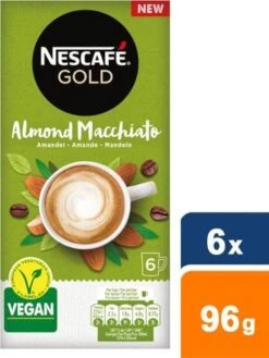 Nescafé Gold Almond Macchiato Oploskoffie - 6 Doosjes à 6 Zakjes -Voedsel Serie Winkel 900x1200