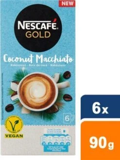 Nescafé Gold Coconut Macchiato Oploskoffie - 6 Doosjes à 6 Zakjes -Voedsel Serie Winkel 901x1200