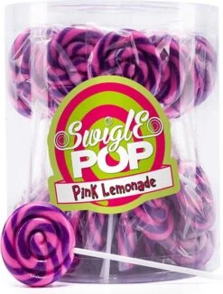 Swigle - Mini Lolly Roze/ Paars- Pink Lemonade- 50x 12 Gram - Snoep